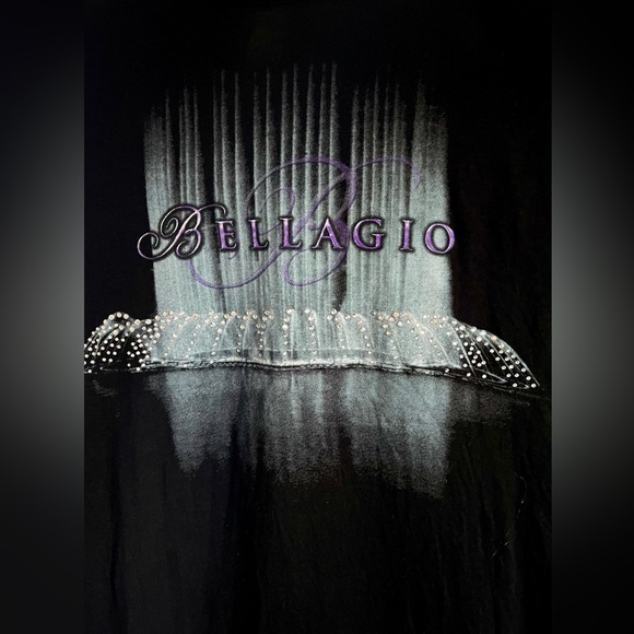BELLAGIO Las Vegas Rhinestone Fountains T Shirt L - Picture 3 of 4